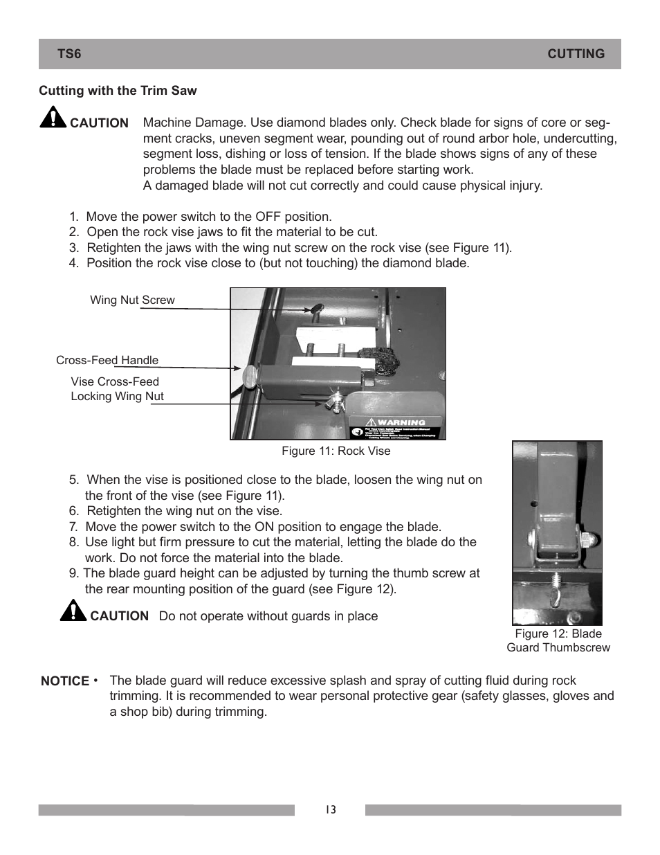 Barranca Diamond 6-inch TS6 Trim Saw User Manual | Page 13 / 24