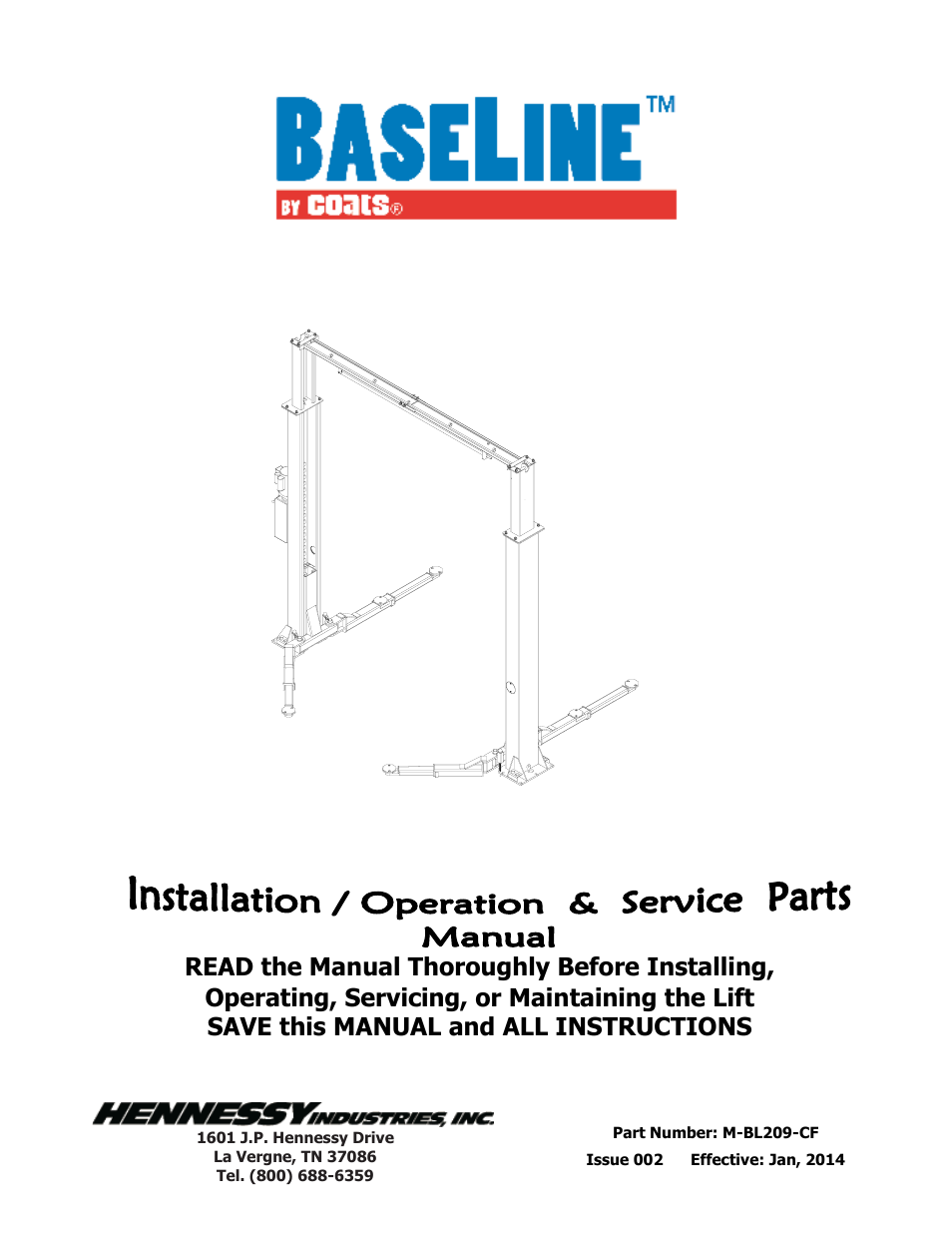 BASELINE Lift BL211CF User Manual | 35 pages