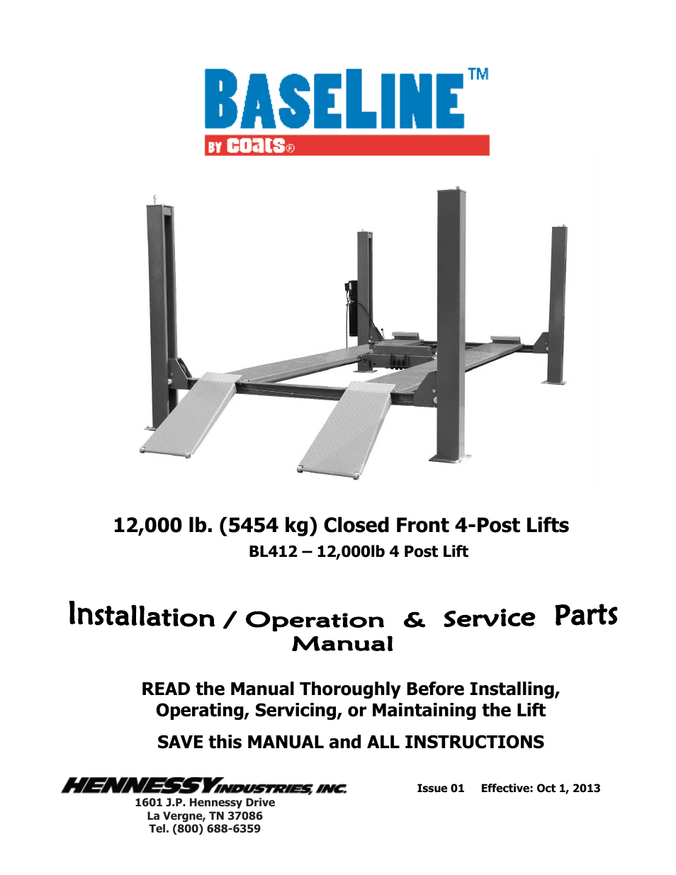 BASELINE Lift BL412 User Manual | 32 pages