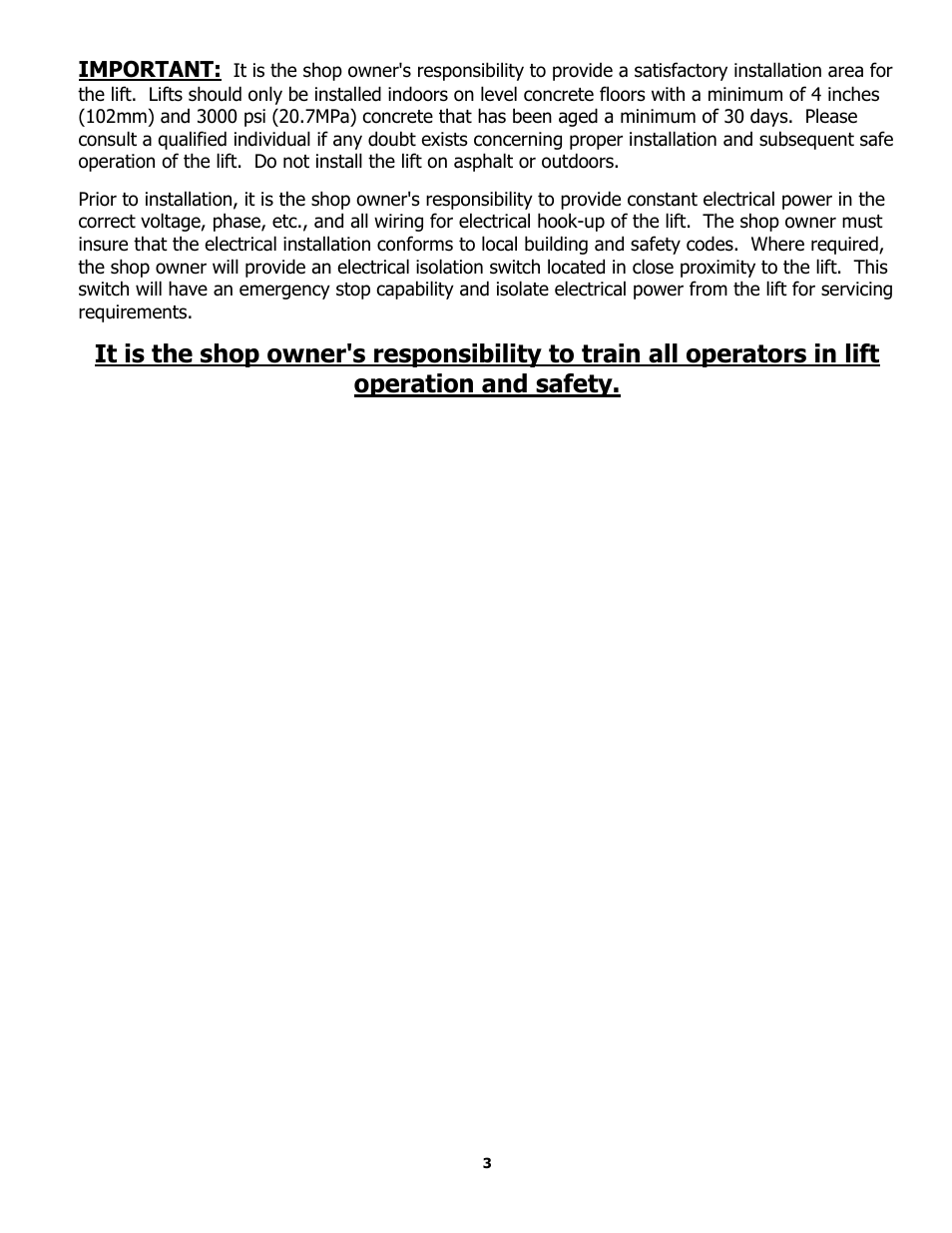 BASELINE Lift BLM1000 User Manual | Page 3 / 9