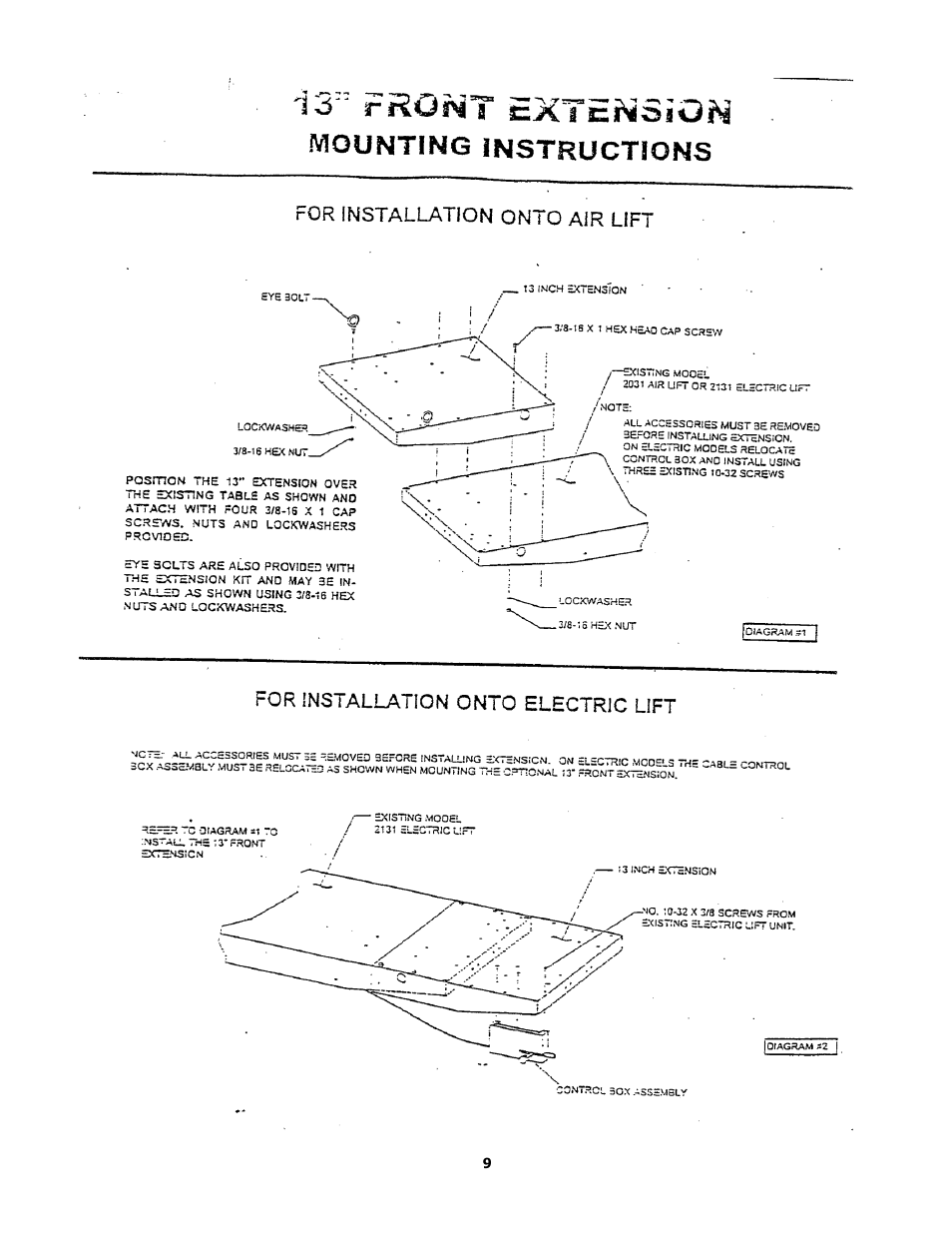 BASELINE Lift BLM1000 User Manual | Page 9 / 9