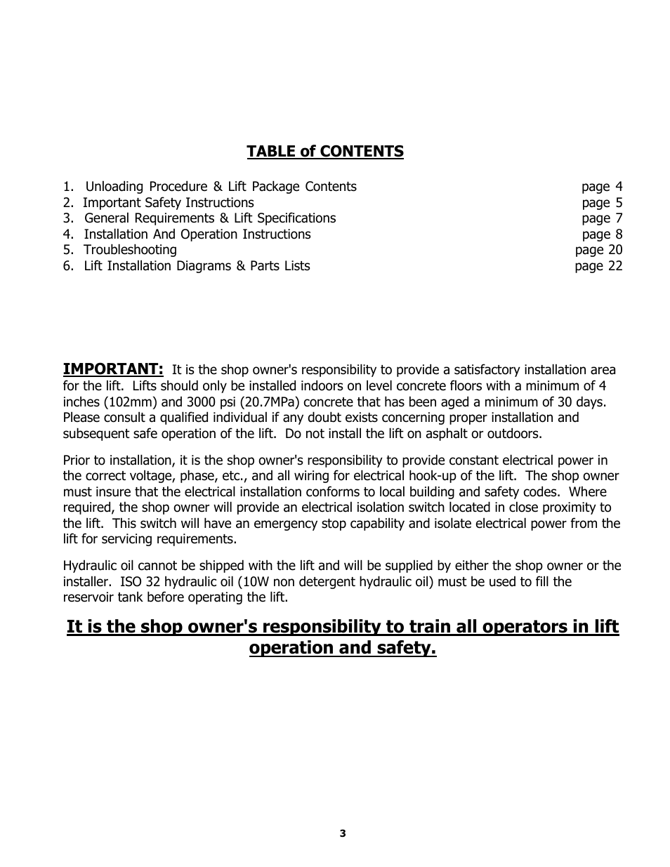 BASELINE Lift BLMR06 User Manual | Page 3 / 24