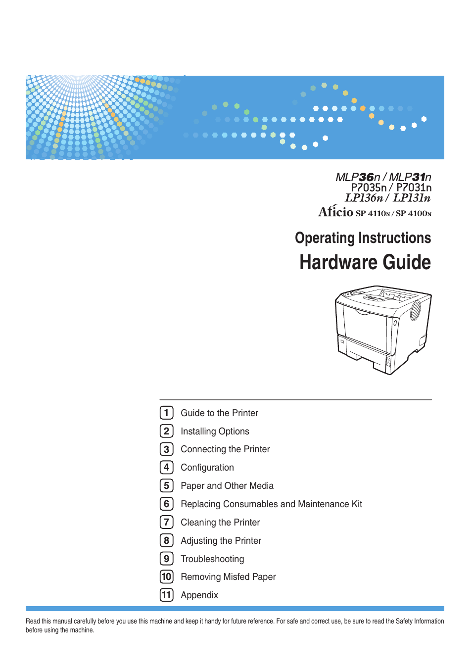 Ricoh Aficio SP 4110N User Manual | 204 pages
