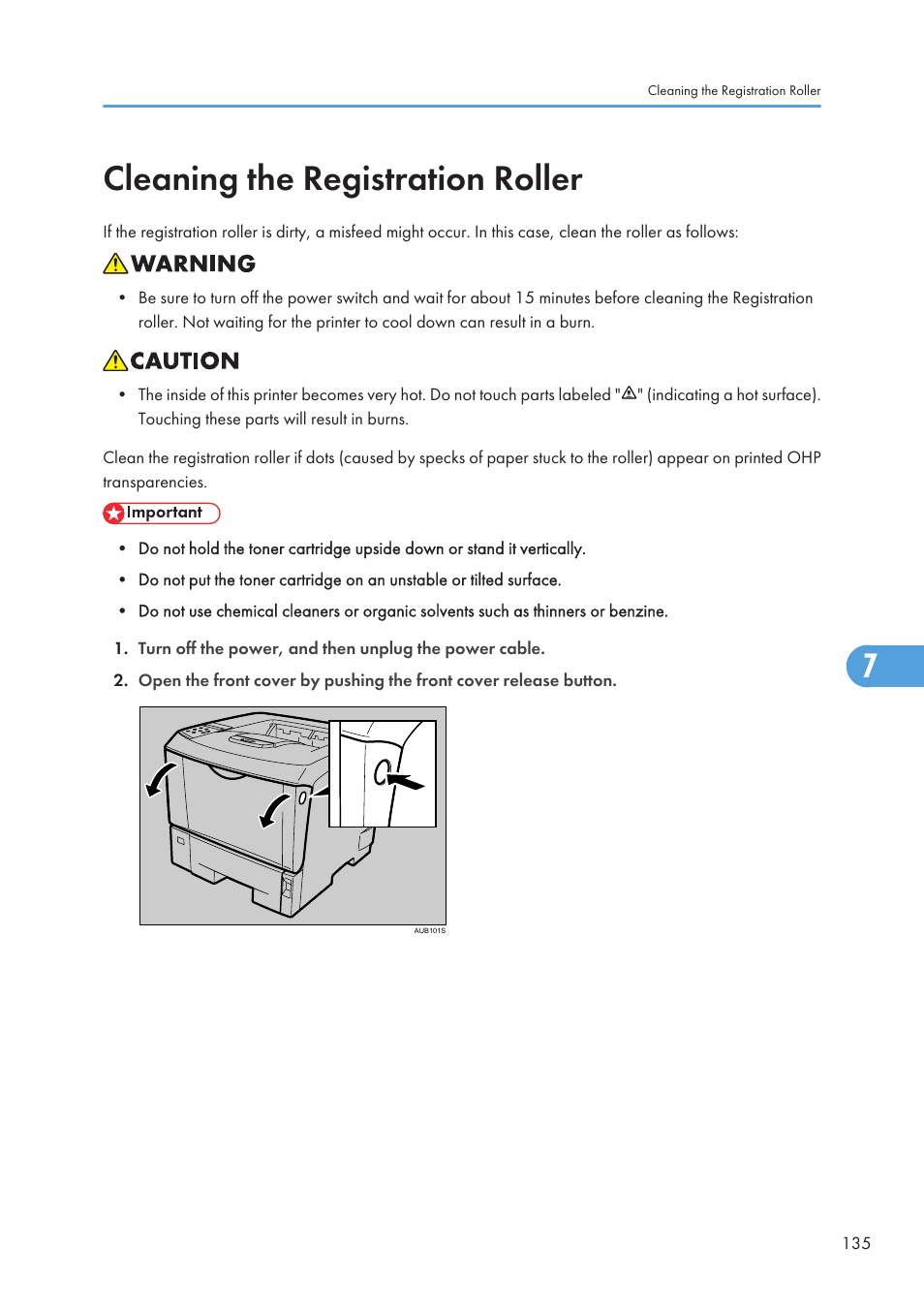 Cleaning the registration roller | Ricoh Aficio SP 4110N User Manual | Page 137 / 204