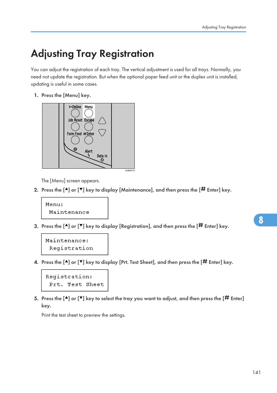 Adjusting tray registration | Ricoh Aficio SP 4110N User Manual | Page 143 / 204