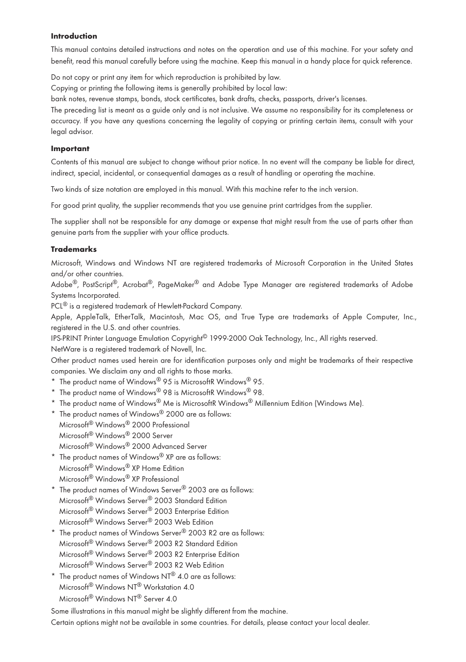 Ricoh Aficio SP 4110N User Manual | Page 2 / 204