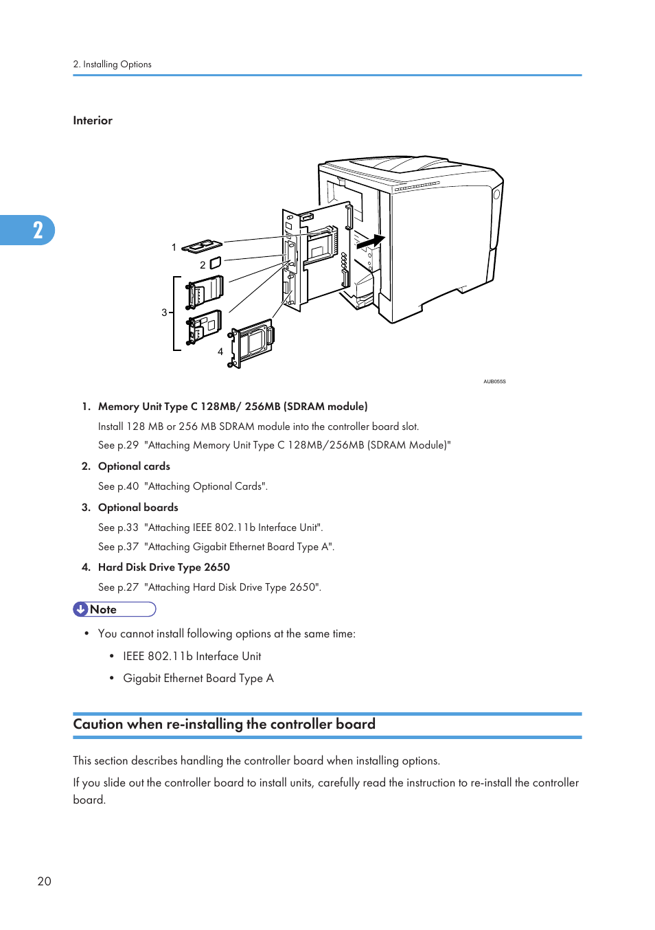 Caution when re-installing the controller board | Ricoh Aficio SP 4110N User Manual | Page 22 / 204