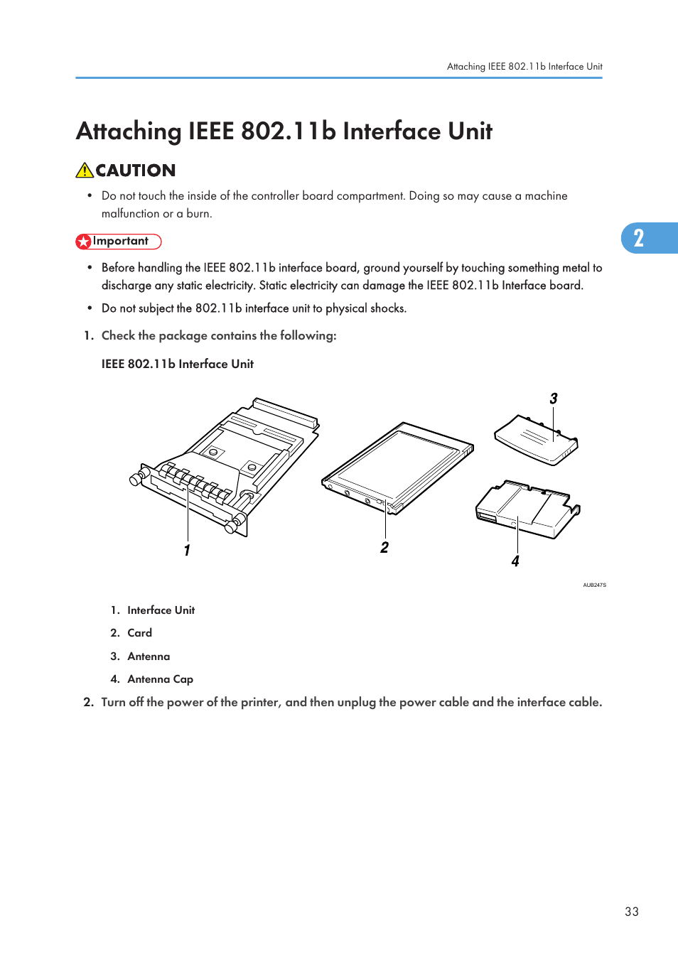 Attaching ieee 802.11b interface unit, See p.33 "attaching ieee 802.11b interface unit | Ricoh Aficio SP 4110N User Manual | Page 35 / 204
