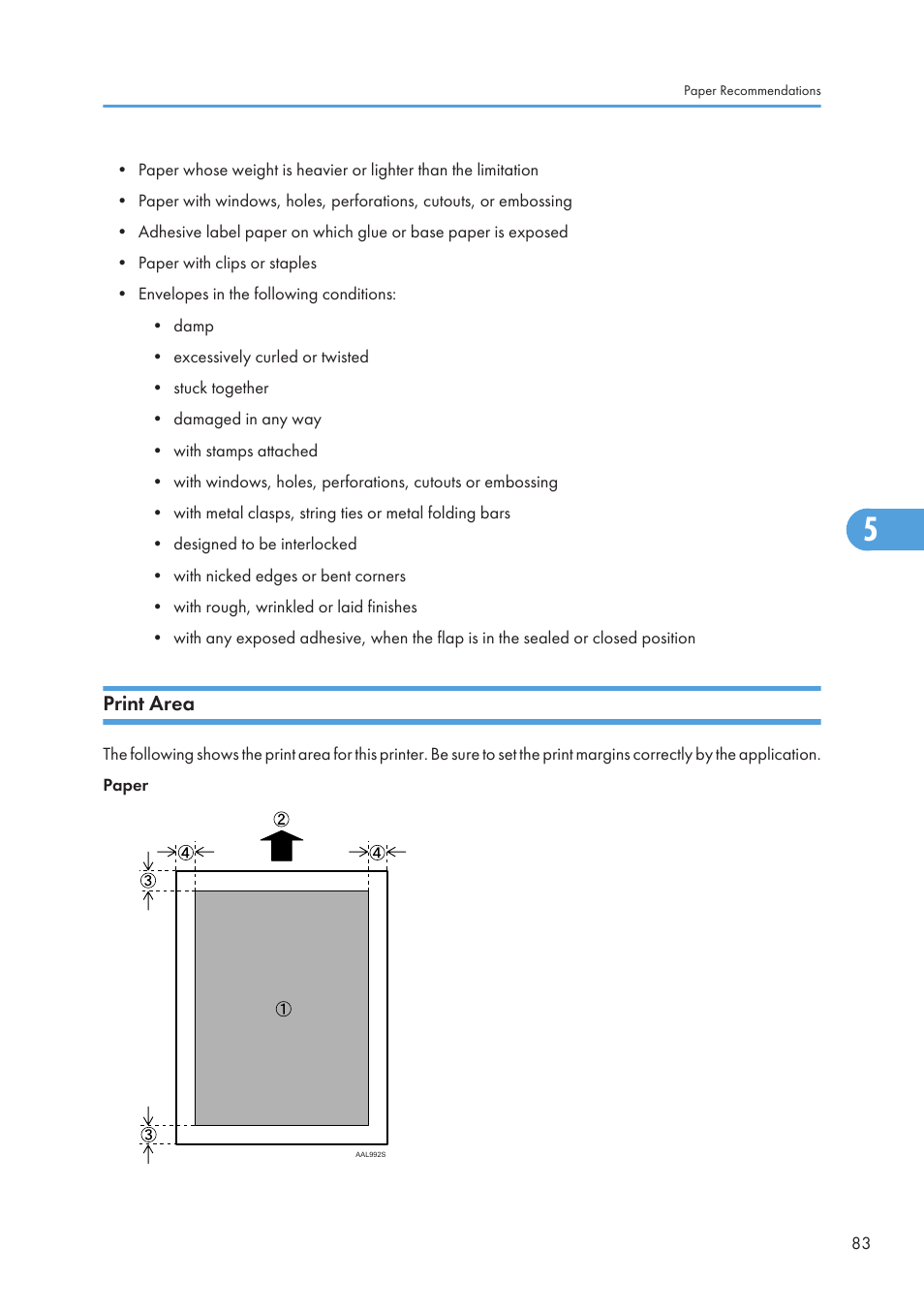 Print area | Ricoh Aficio SP 4110N User Manual | Page 85 / 204