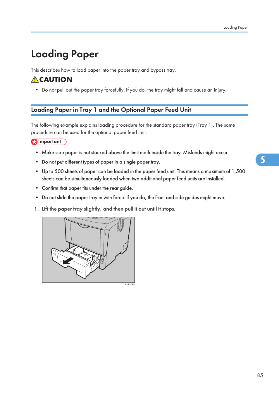 Loading paper | Ricoh Aficio SP 4110N User Manual | Page 87 / 204