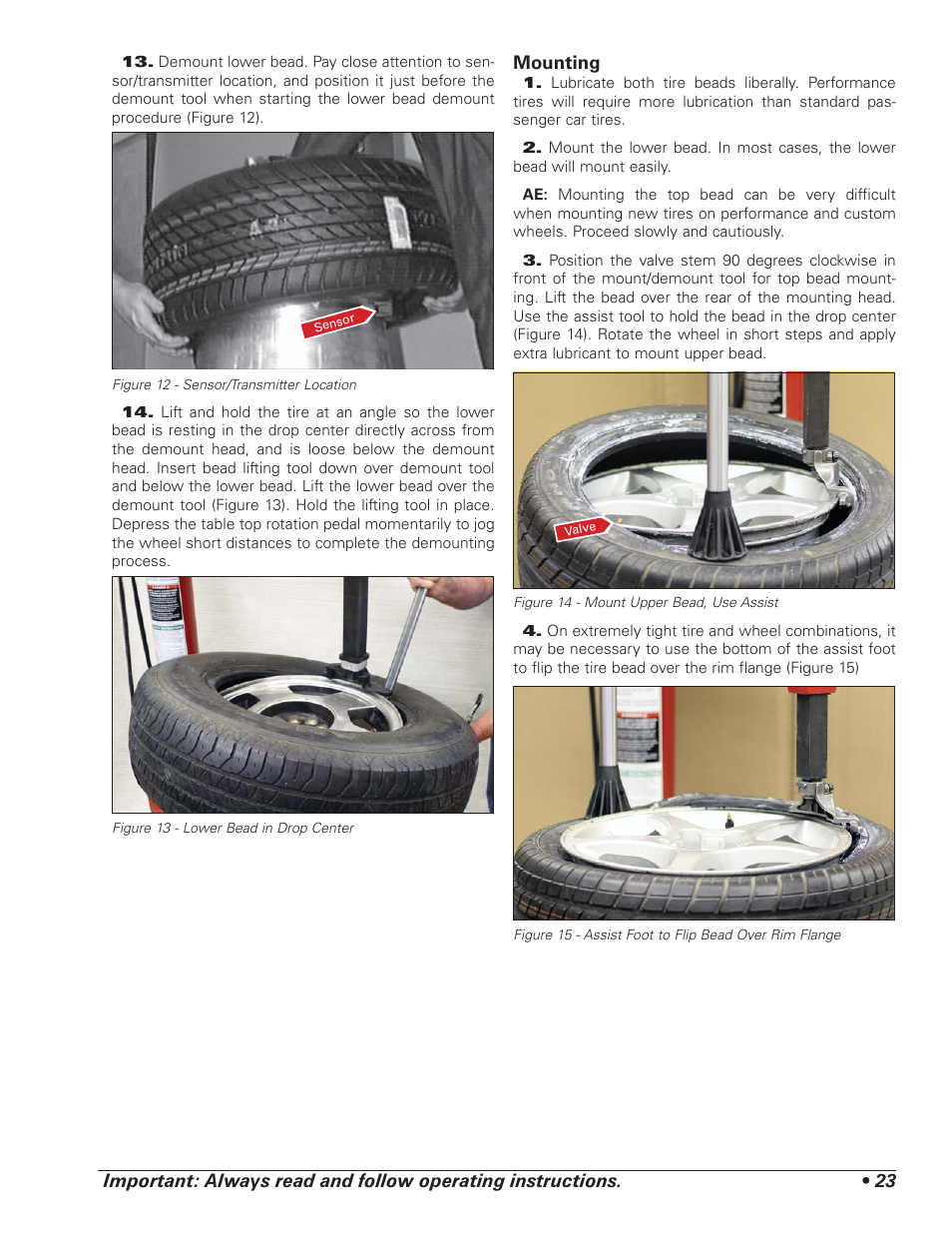 BASELINE Tire Changer User Manual | Page 27 / 30