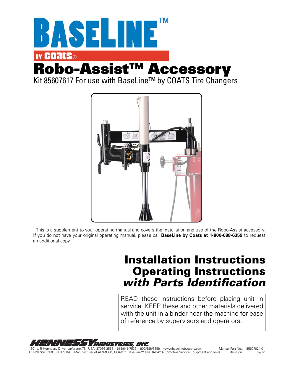 BASELINE Robo-Assist Accessory Kit 85607617 User Manual | 12 pages