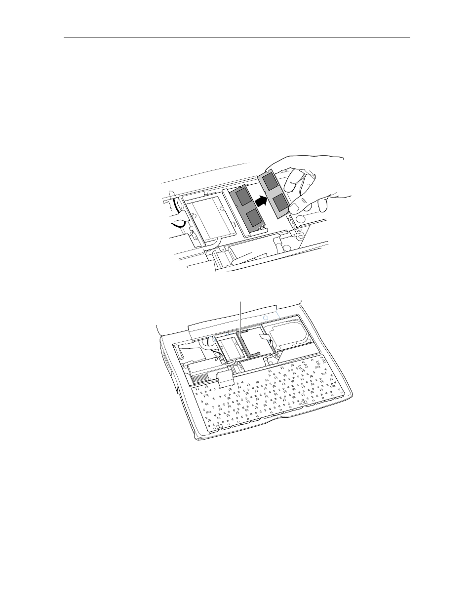 Replacing ram in the upper ram slot | Apple PowerBook (Memory (RAM) Replacement) User Manual | Page 7 / 14