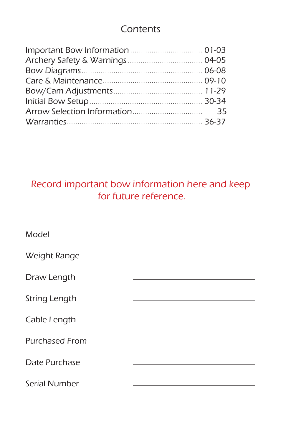 Bear Archery Compound Bow 2014 User Manual | Page 3 / 40