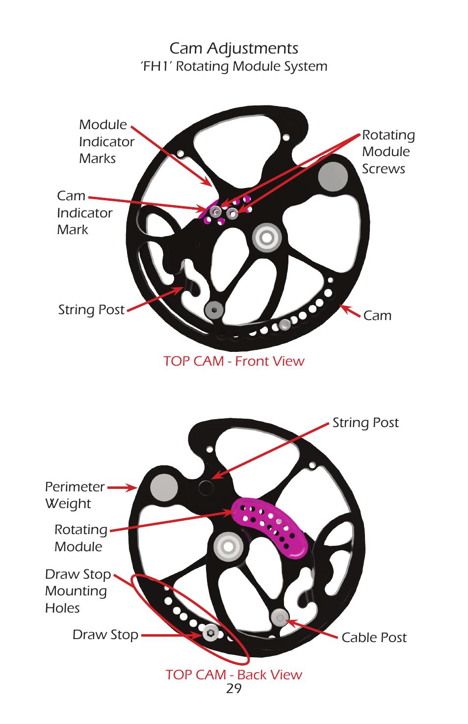 Cam adjustments | Bear Archery Compound Bow 2014 User Manual | Page 32 / 40