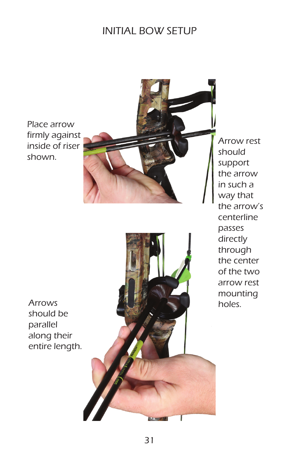 Initial bow setup | Bear Archery Compound Bow 2014 User Manual | Page 34 / 40