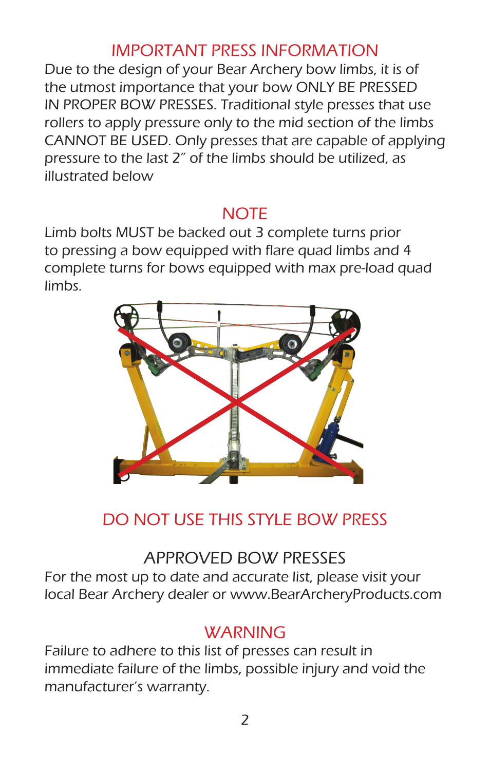 Bear Archery Compound Bow 2014 User Manual | Page 5 / 40