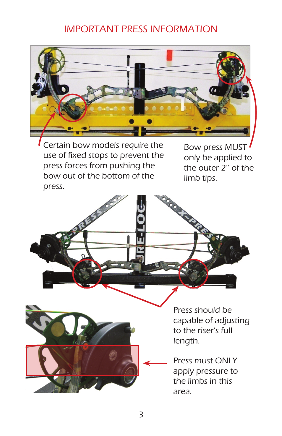 Important press information | Bear Archery Compound Bow 2014 User Manual | Page 6 / 40