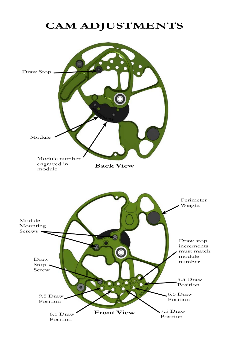 Cam adjustments | Bear Archery Compound Bow 2012 User Manual | Page 19 / 36