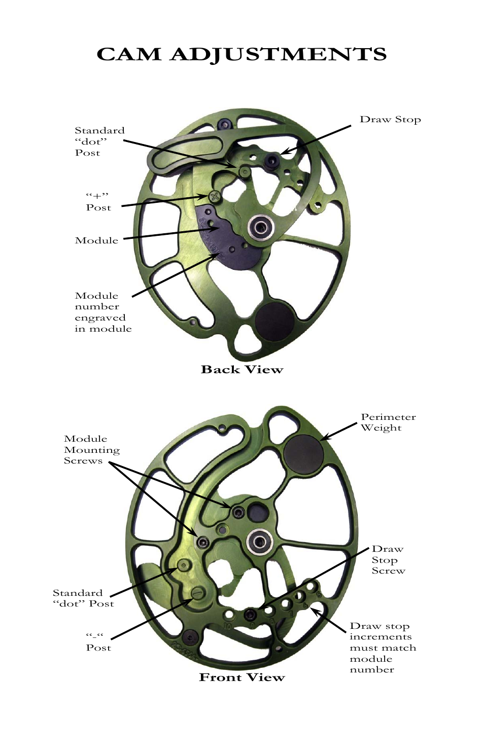 Cam adjustments | Bear Archery Compound Bow 2012 User Manual | Page 21 / 36