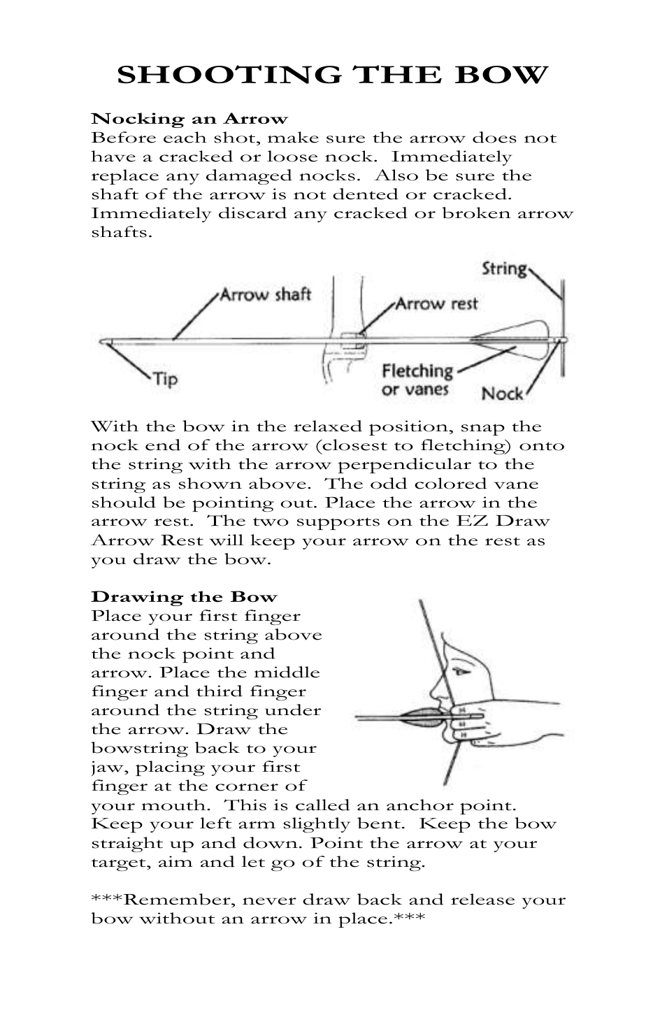 Shooting the bow | Bear Archery Goblin 2012 User Manual | Page 10 / 13