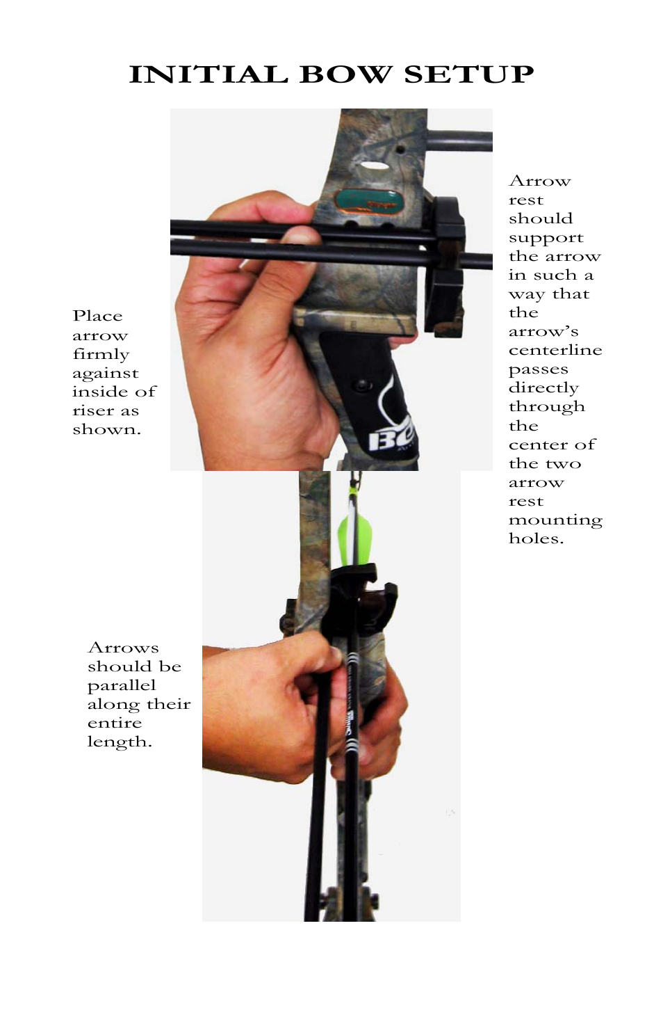 Initial bow setup | Bear Archery Compound Bow 2010 User Manual | Page 20 / 26