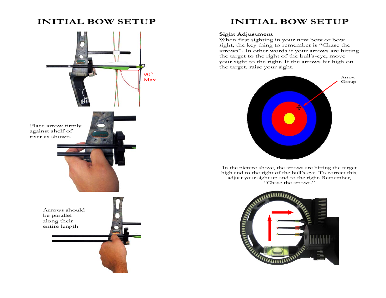 Initial bow setup | Bear Archery Compound Bow 2008 User Manual | Page 11 / 13