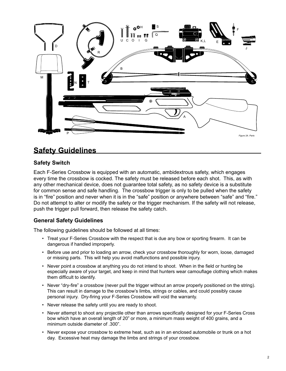 Safety guidelines, Safety switch, General safety guidelines | Bear Archery F-Series Crossbow 2004 User Manual | Page 3 / 12
