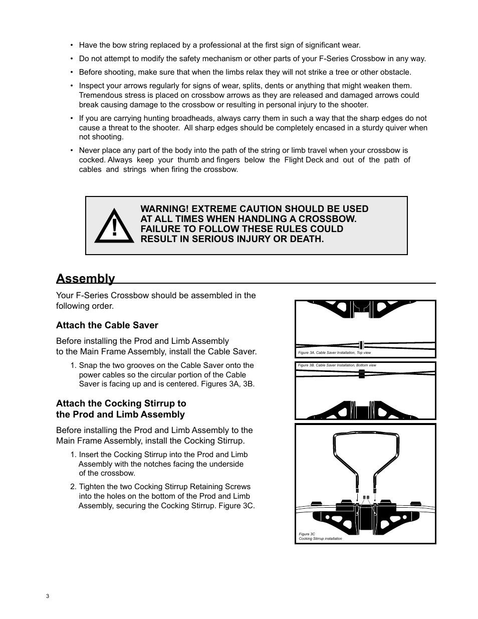 Assembly | Bear Archery F-Series Crossbow 2004 User Manual | Page 4 / 12