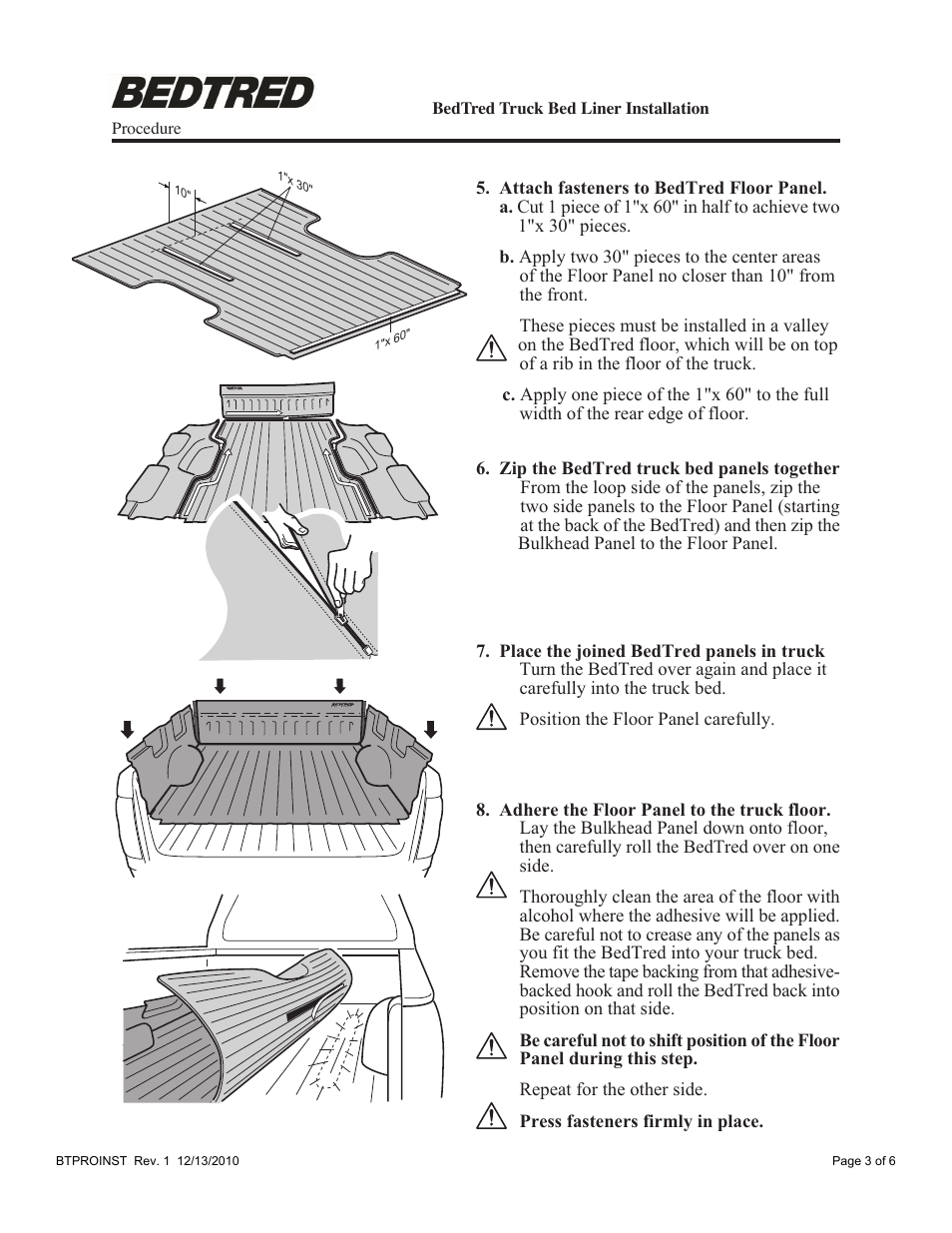 Bedrug BED LINERS: BedTred Pro Series User Manual | Page 3 / 6