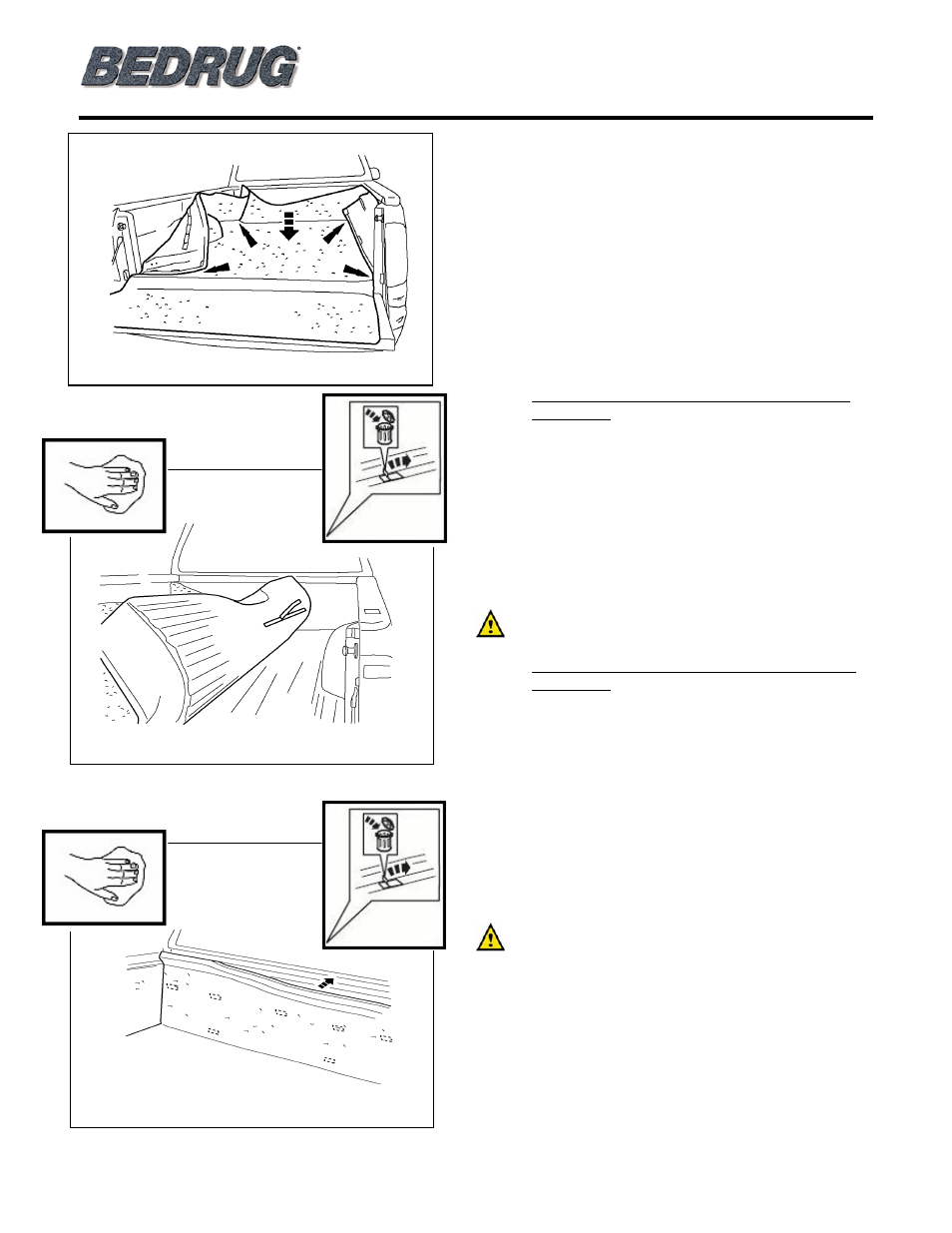 Bedrug bedliner installation instructions | Bedrug BED LINERS: BedRug User Manual | Page 4 / 6