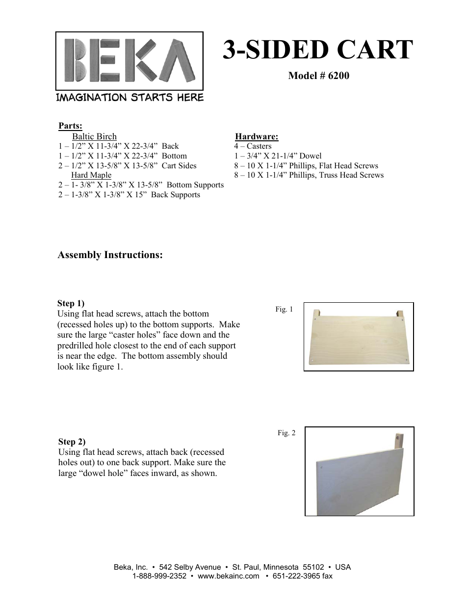 Beka 3-sided cart User Manual | 2 pages