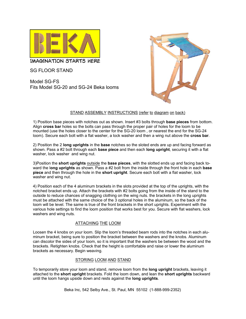 Beka SG floor stand User Manual | 2 pages