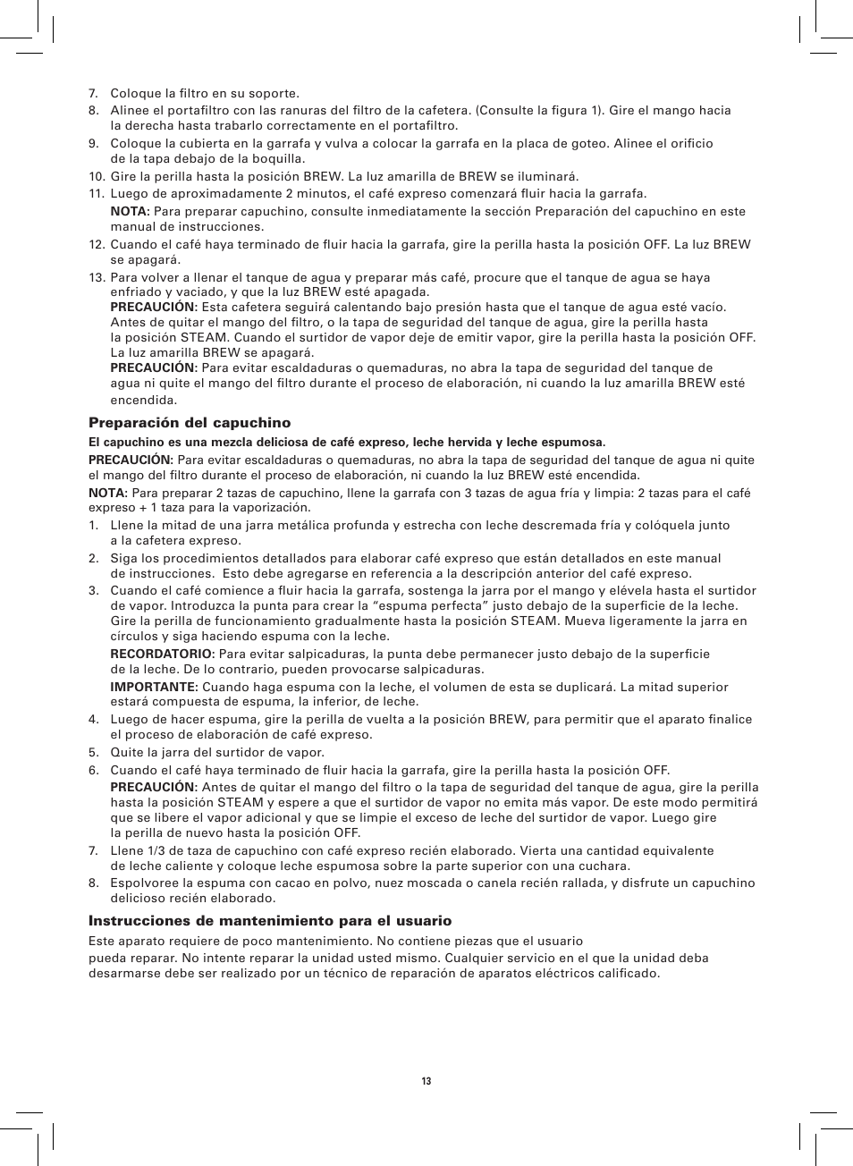 BELLA 13683 Espresso Maker User Manual | Page 15 / 20