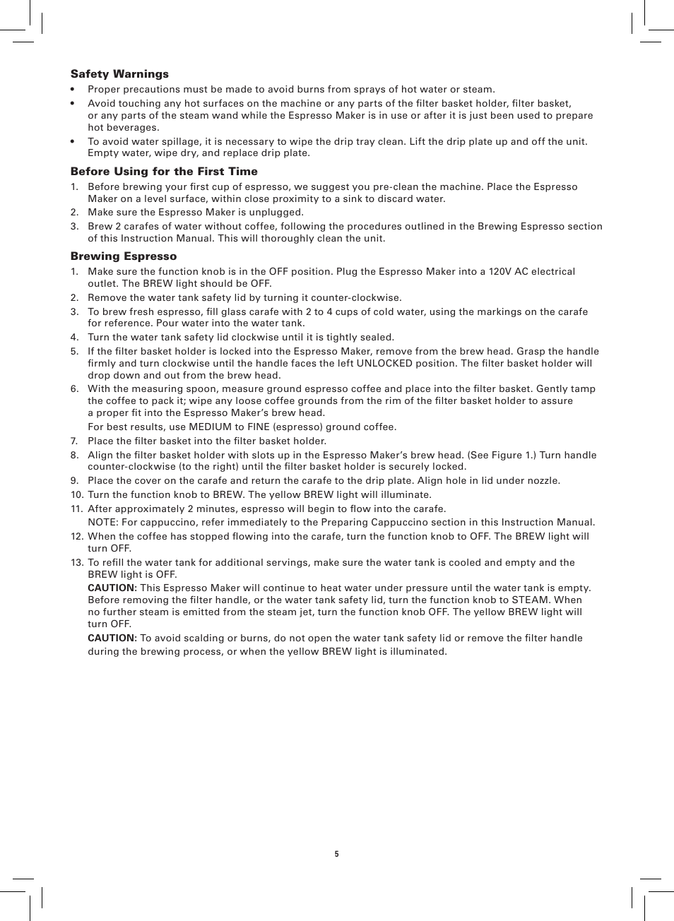 BELLA 13683 Espresso Maker User Manual | Page 7 / 20