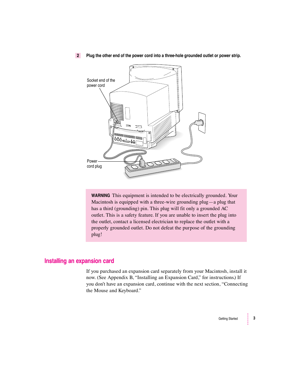 Installing an expansion card | Apple Macintosh Performa 570 series User Manual | Page 11 / 113