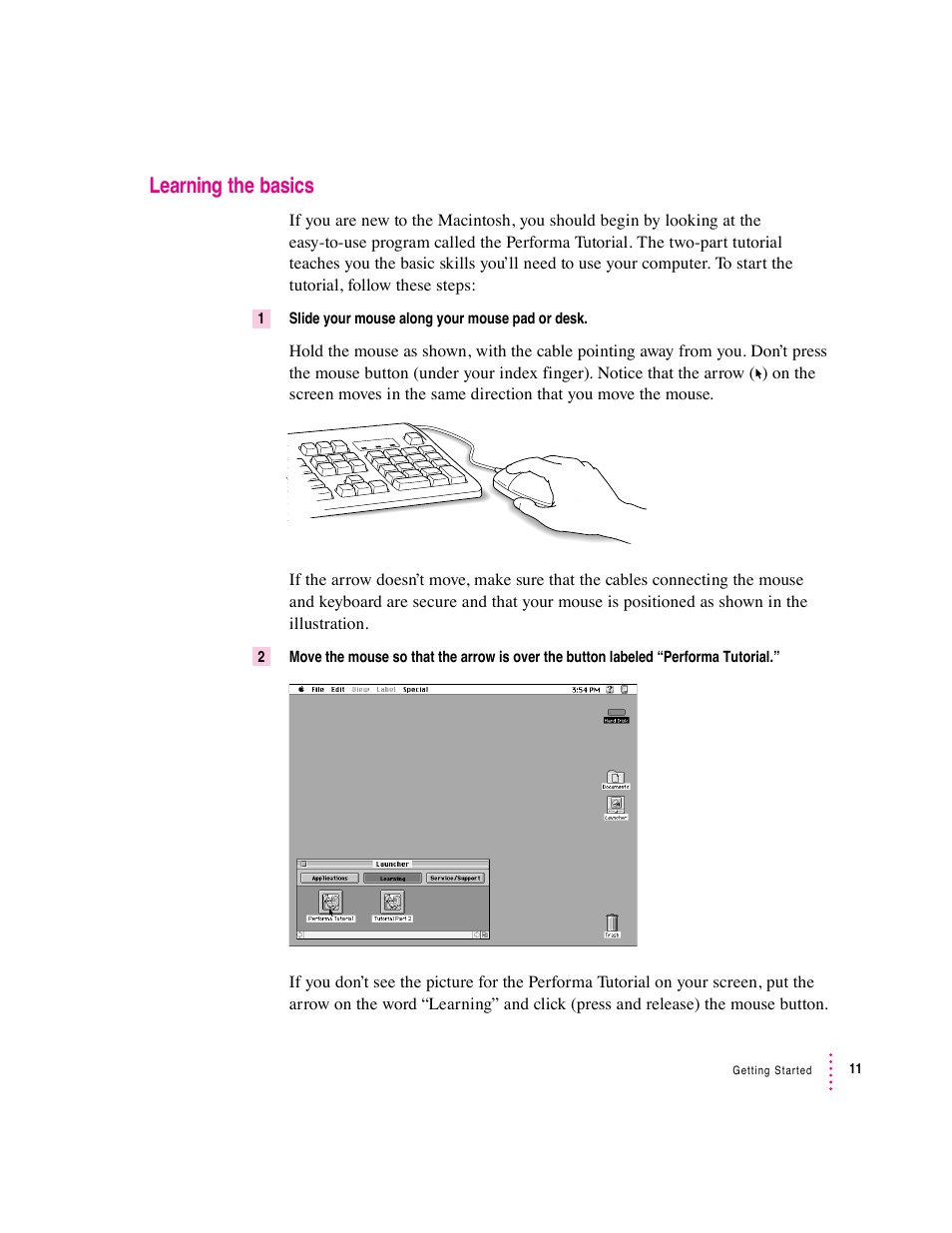 Learning the basics | Apple Macintosh Performa 570 series User Manual | Page 19 / 113