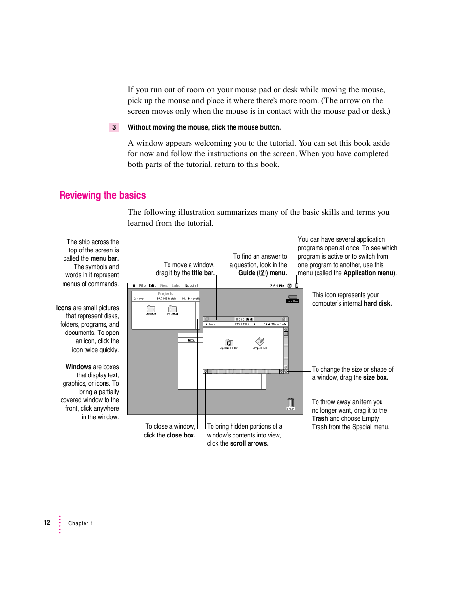 Reviewing the basics | Apple Macintosh Performa 570 series User Manual | Page 20 / 113