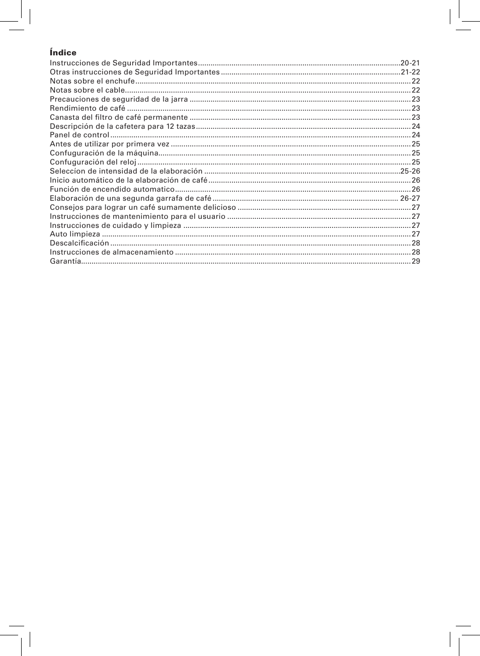 BELLA 14108 Linea Collection 12-Cup Programmable Coffee Maker User Manual | Page 3 / 32
