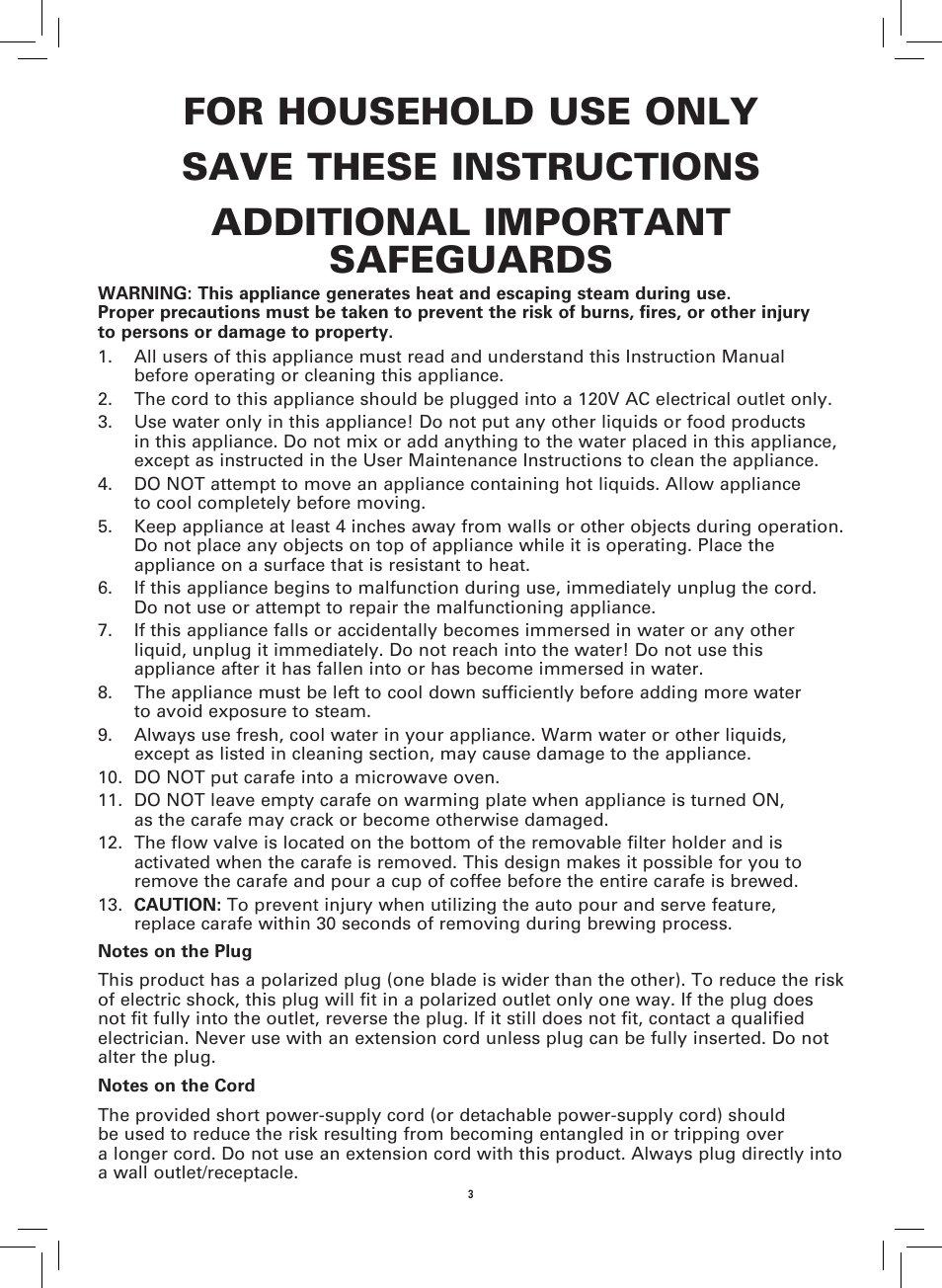 BELLA 14108 Linea Collection 12-Cup Programmable Coffee Maker User Manual | Page 5 / 32
