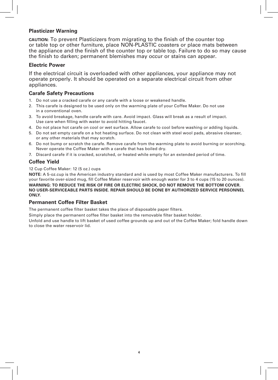 BELLA 14108 Linea Collection 12-Cup Programmable Coffee Maker User Manual | Page 6 / 32