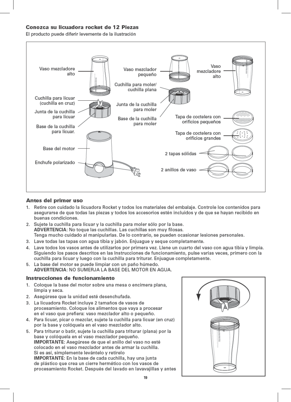 BELLA 13586 12-Piece Rocket Blender User Manual | Page 19 / 24
