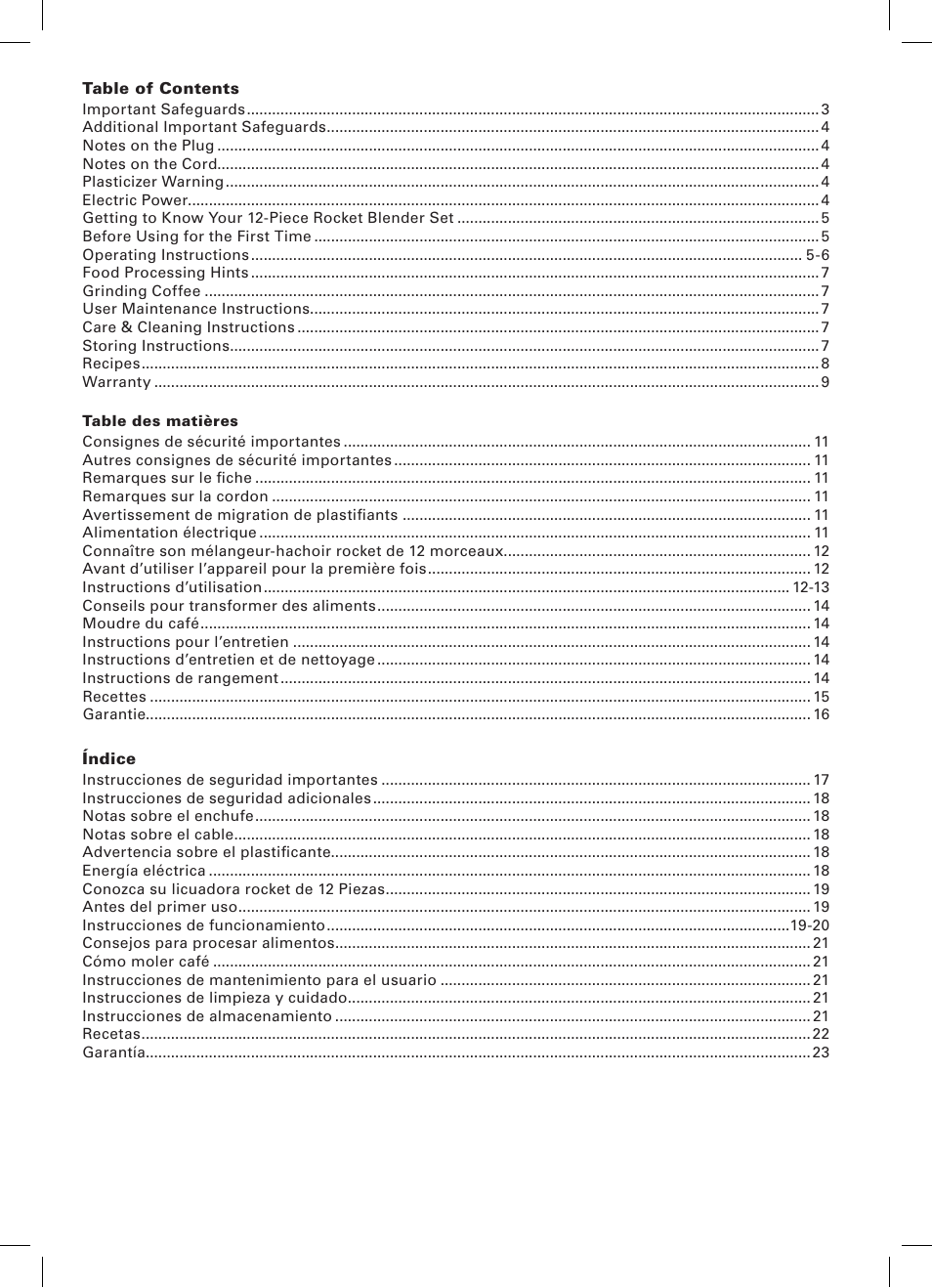 BELLA 13586 12-Piece Rocket Blender User Manual | Page 2 / 24