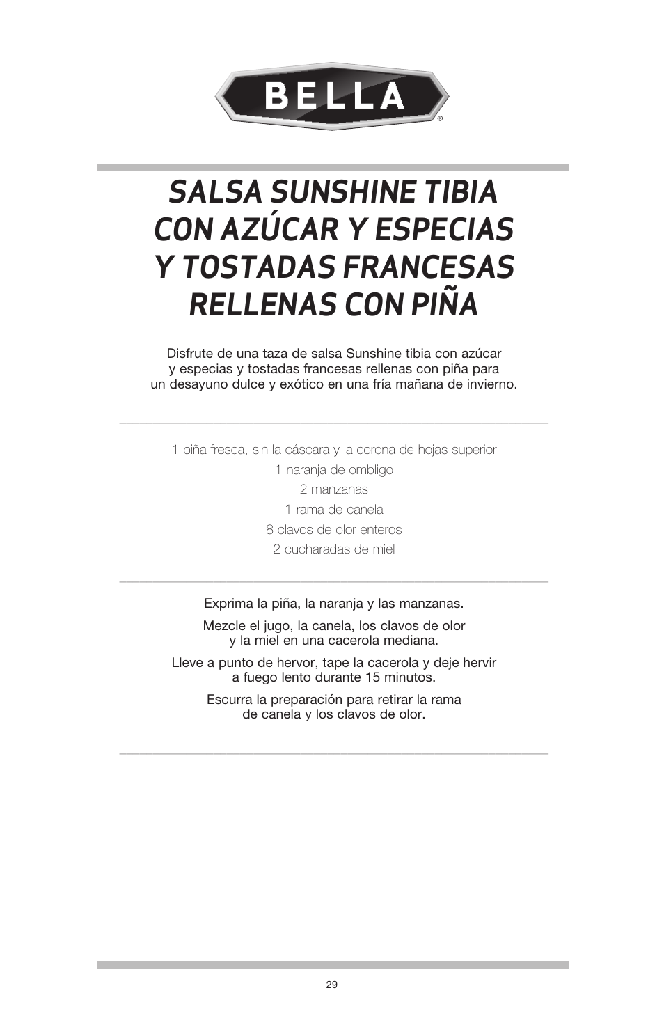 BELLA 13694 High Power Juicer User Manual | Page 31 / 36