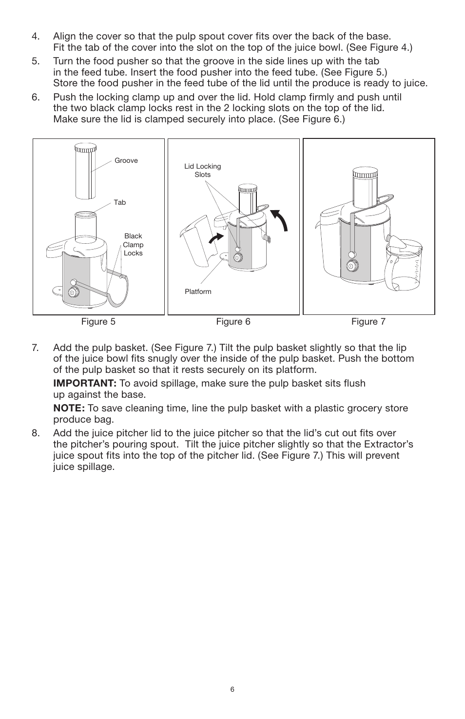 BELLA 13694 High Power Juicer User Manual | Page 8 / 36
