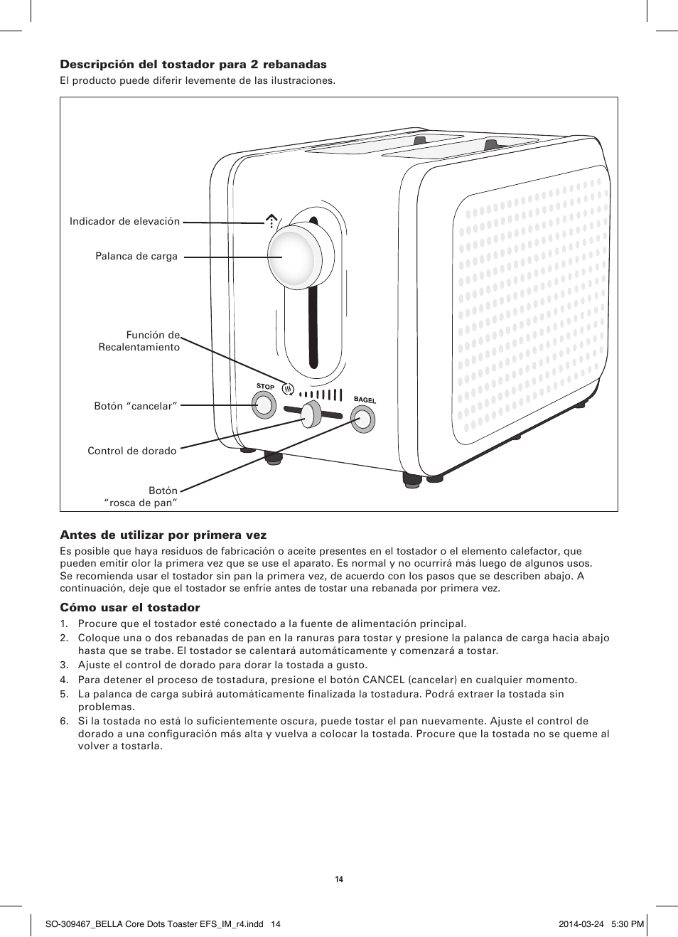 BELLA 13788 Dots Collection 2-Slice Toaster User Manual | Page 16 / 20