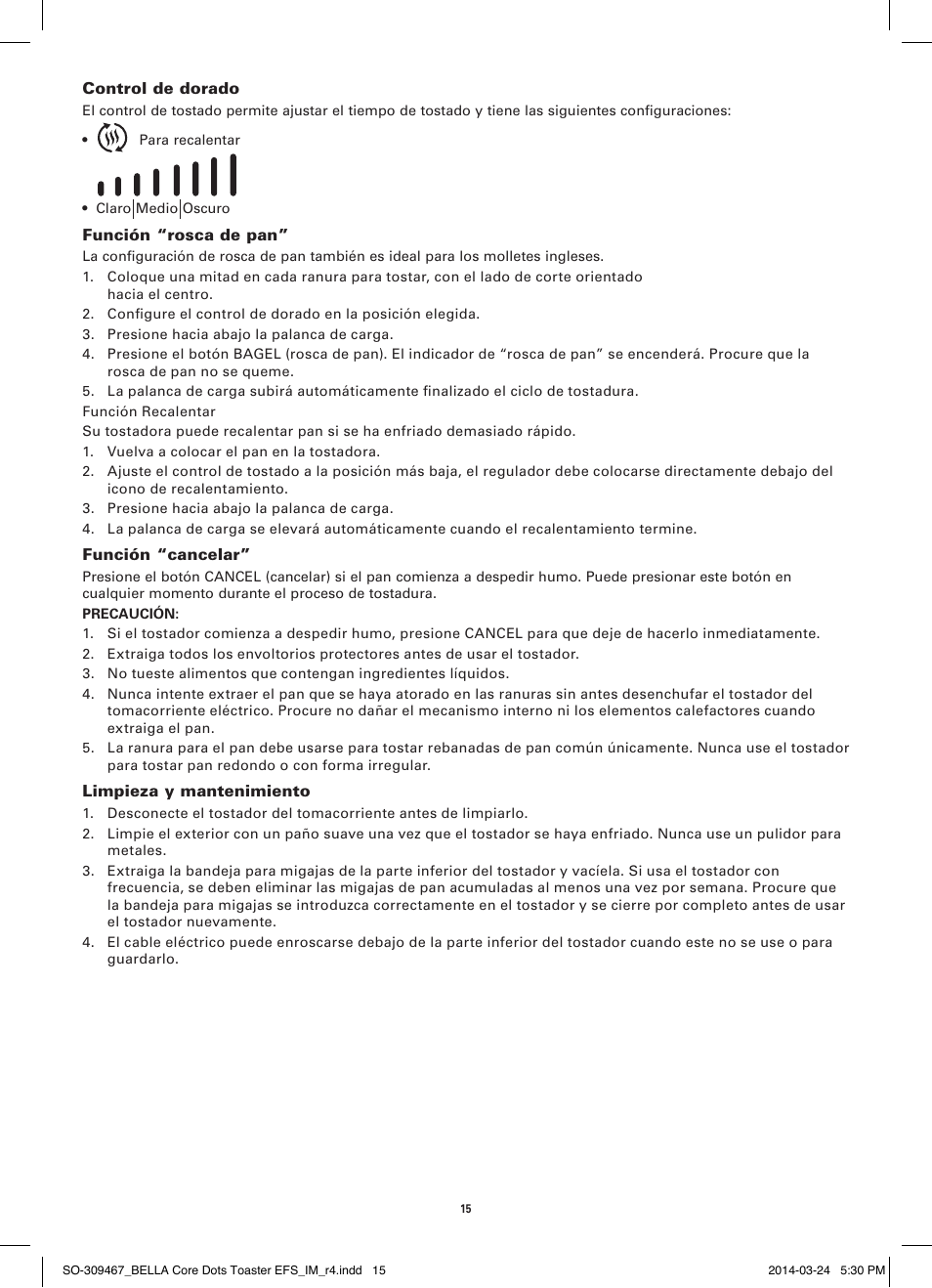 BELLA 13788 Dots Collection 2-Slice Toaster User Manual | Page 17 / 20