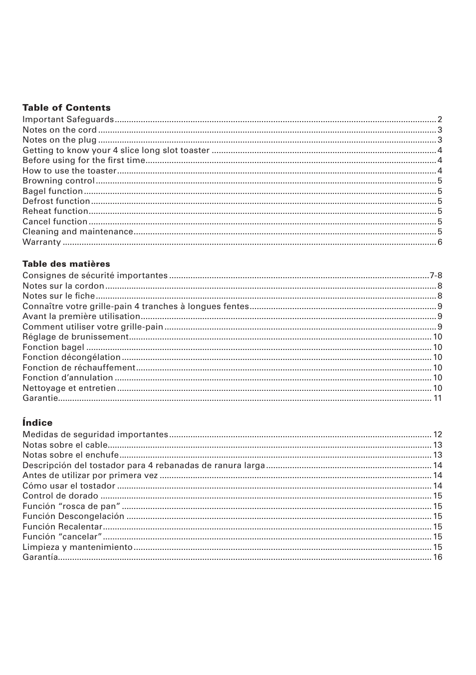 BELLA 14087 Linea Collection 4-Slice Long Slot Toaster User Manual | Page 3 / 20