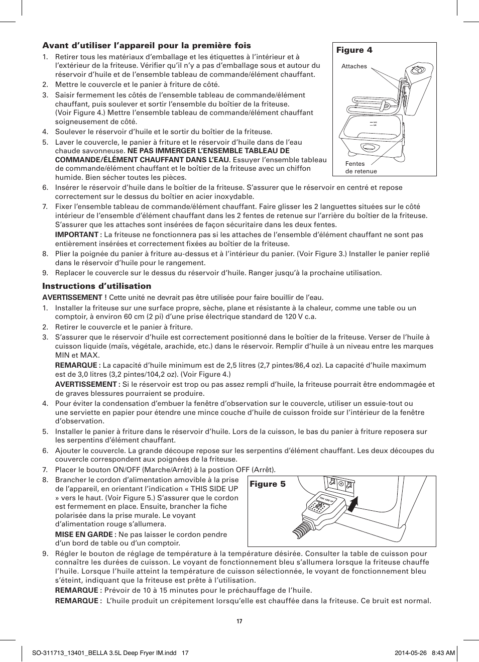 BELLA 13401 3.5L Deep Fryer User Manual | Page 19 / 40