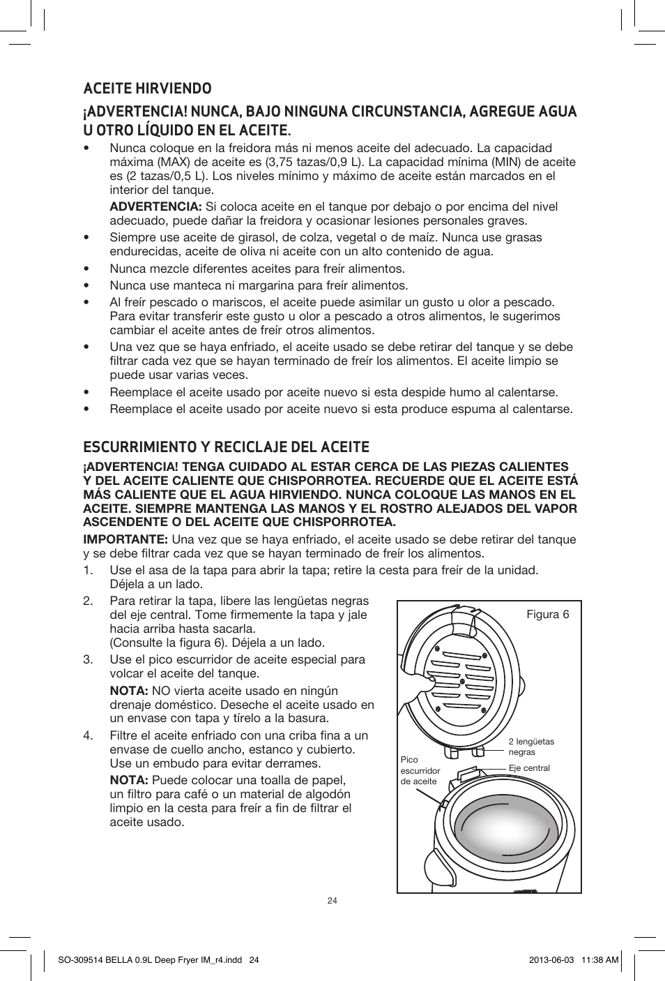 BELLA 13691 0.9L Deep Fryer User Manual | Page 26 / 36